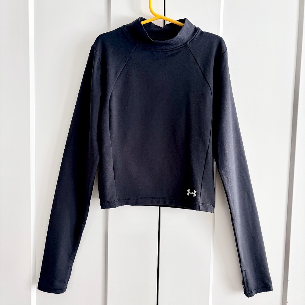 UNDER ARMOUR, Crop‎ Top, Activewear, Mock Neck, Long Sleeve, Shirt, Size XS, NEW